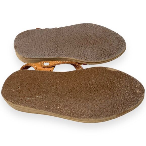 Child Mexican Huarache Sandals Sz 4 | Handmade Leather Closed-Toe Multi-Colored - Picture 8 of 8